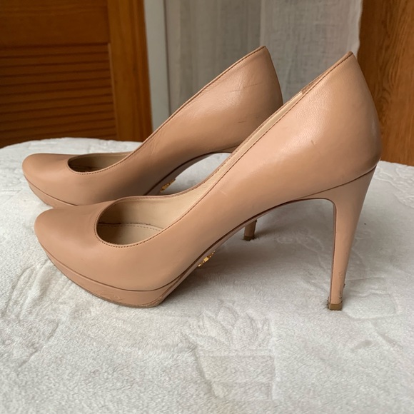 Prada Shoes - ☀️Prada Milano Nude Leather Platform Heels